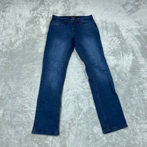 Urban Star Mens Premium Straight Leg Jeans Blue Size 30x32 Cotton Denim a1201 - Picture 1 of 6